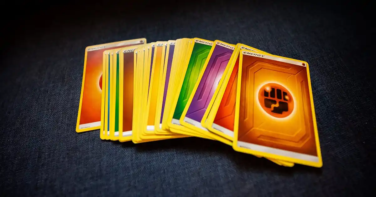 Magic: The Gathering cards fanned out on a table